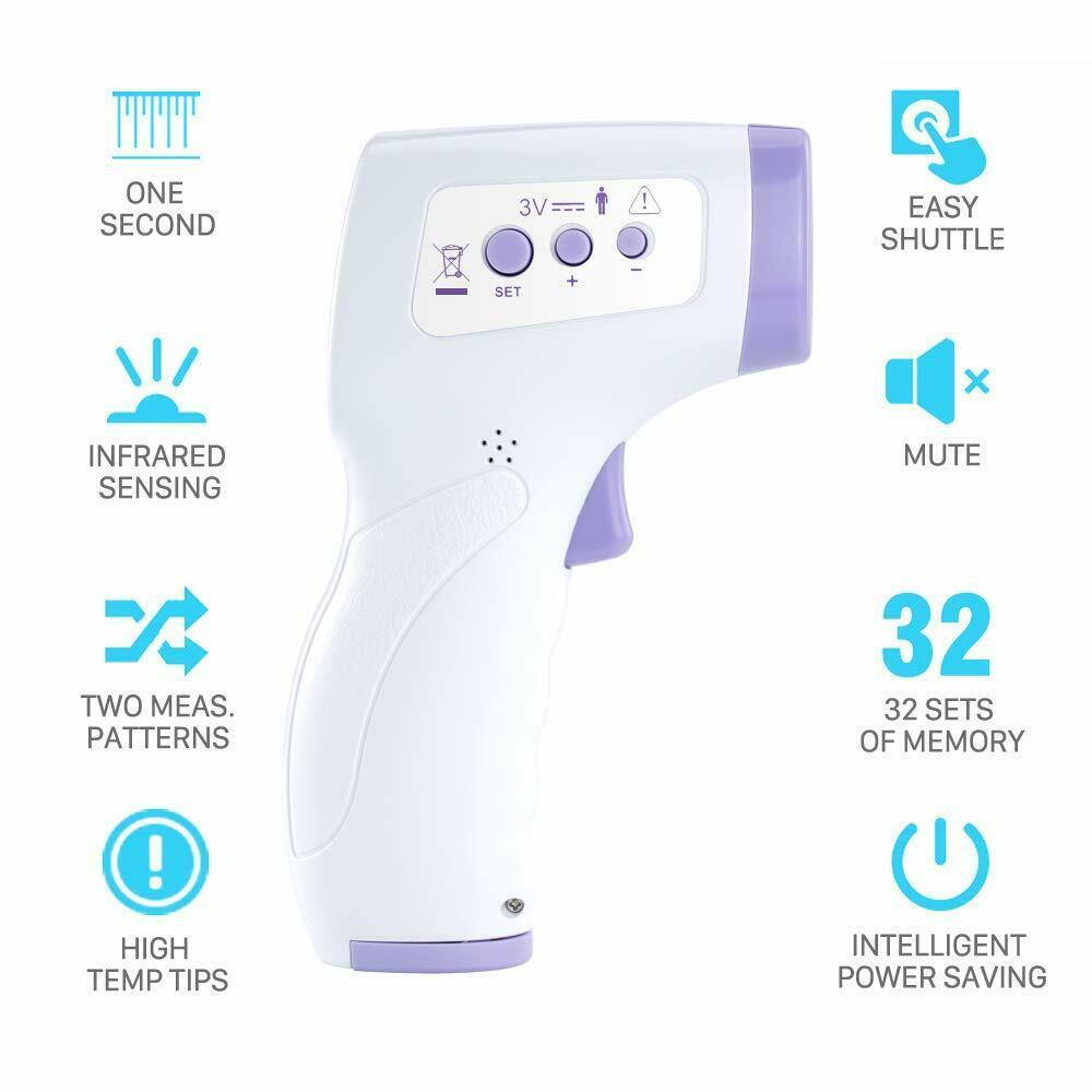 Large LCD Digital Infrared Thermometer Non-contact Forehead Baby Temperature Gun