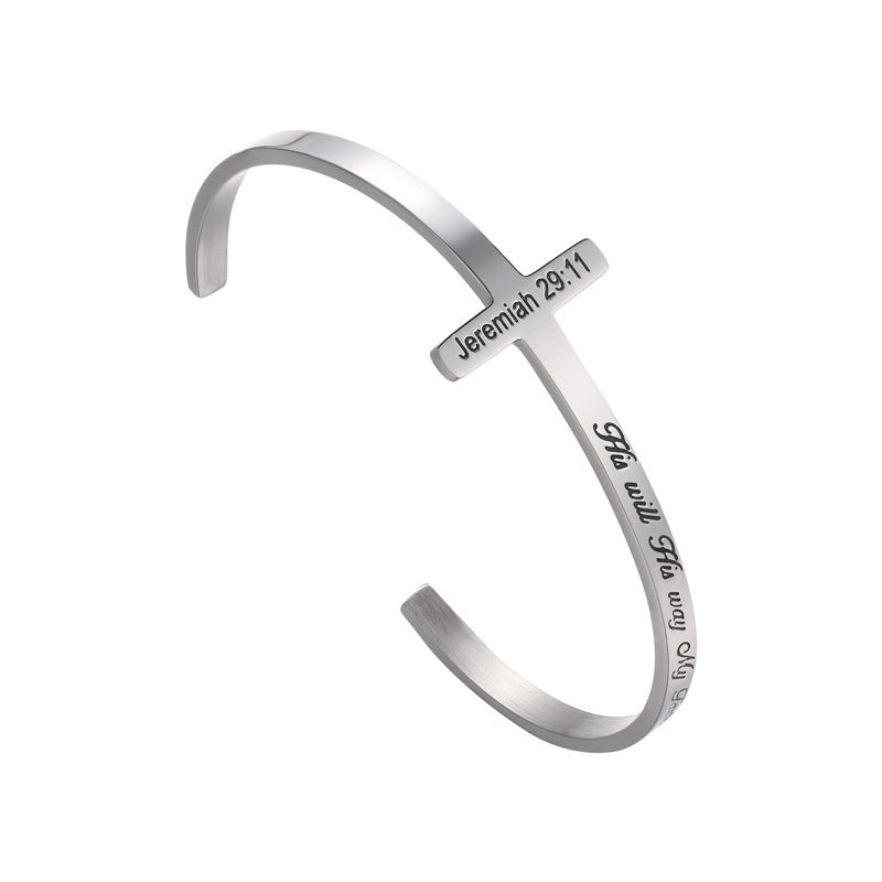 Special titanium steel bracelet with lettering