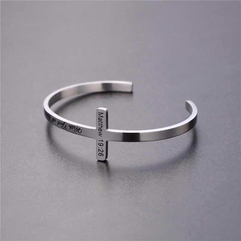 Special titanium steel bracelet with lettering