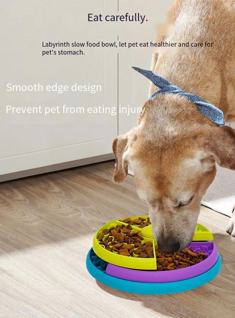 Household Pet Three-layer Slow Feeding Bowl Puzzle Rotating Feeder