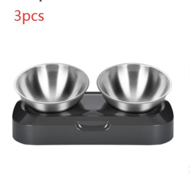 Pet Stainless Steel Bowl Pet Double Night