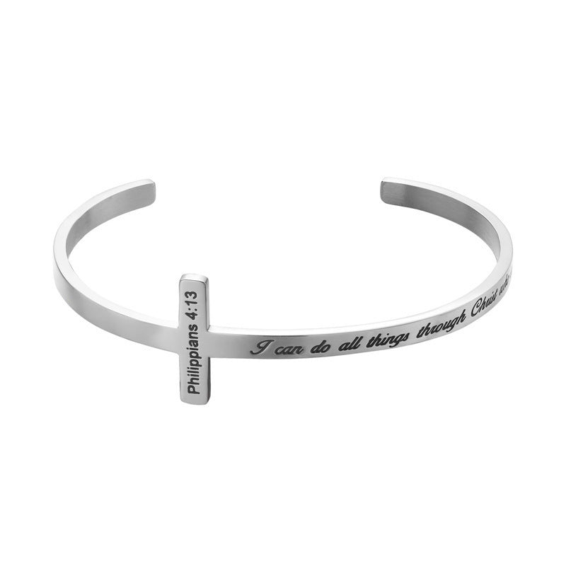 Special titanium steel bracelet with lettering