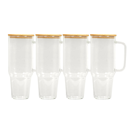 12pics 32oz-sublimation-clear-glass-tumbler-with-handle-bamboo-lid-1-800x800