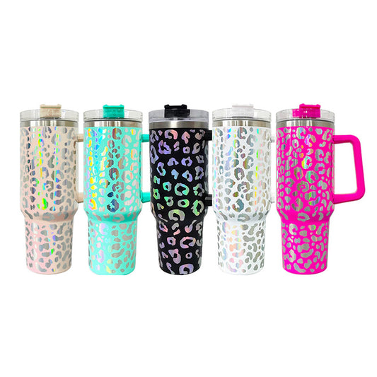 16 PCS 40oz-iridescent-leopard-tumbler-with-handle-adventure-stainless-steel-water-bottle