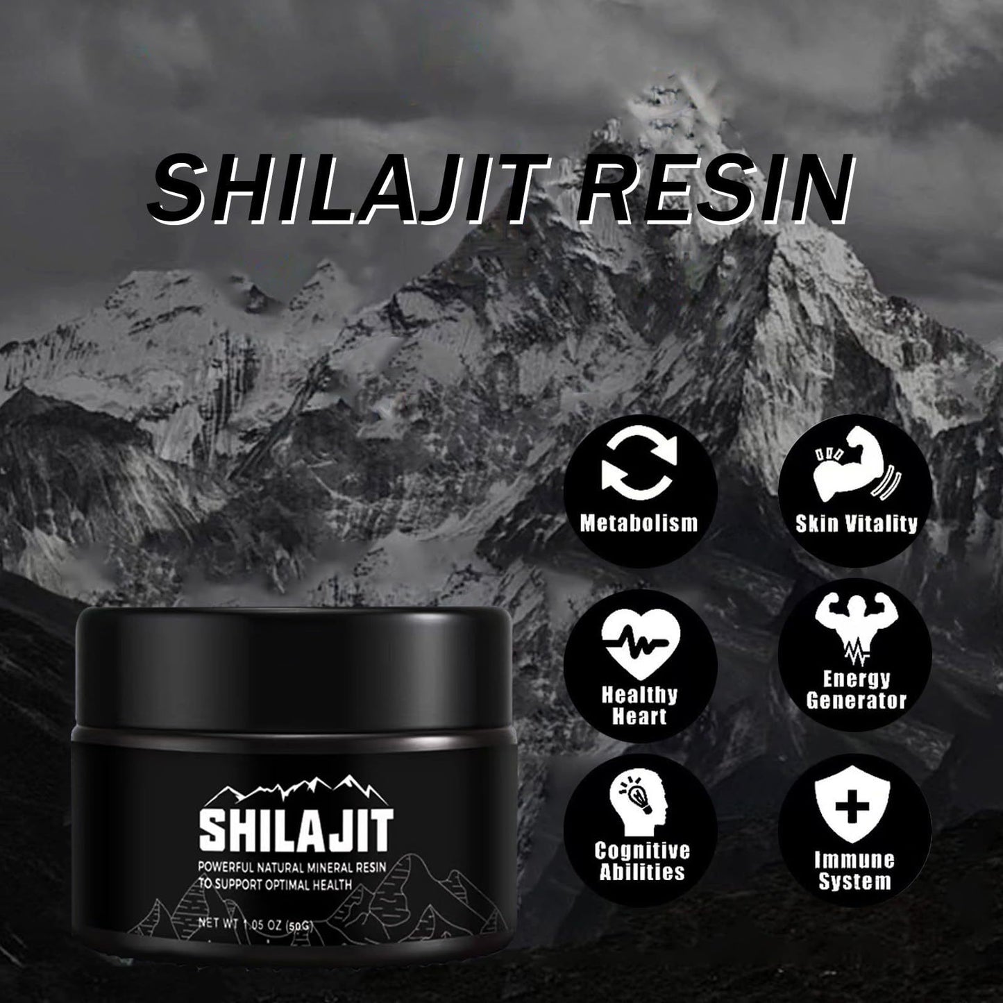 Shilajit Pure Himalayan  50 Grams Natural Organic Shilajit Resin,Golden Grade Shilajit Supplement For Men And Women With 80 Trace Minerals & Fulvic Acid For Energy, Immune Support