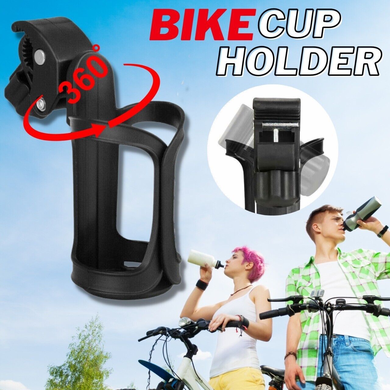 Bike Cup Holder Cycling Beverage Water Bottle Cage Mount Drink Bicycle Handlebar