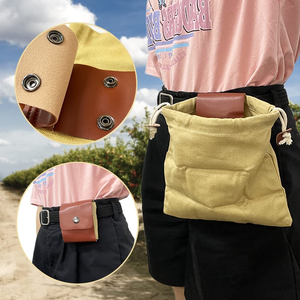 Outdoor Picking Multifunctional Bag, Hanging Waist Kit, Waist Strap Bag, Folding Canvas Kit Canvas Fruit Harvest Pouch For Jungle Camping Hiking Hunting, Foldable