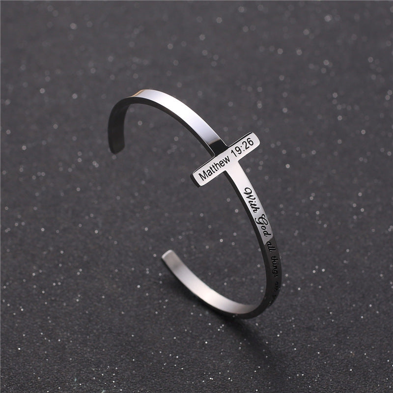 Special titanium steel bracelet with lettering