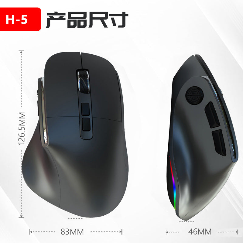 Bingdian H5 Vertical Mouse USB Wireless 2.4g Bluetooth 5.0 Dual-mode Charging Wireless Mouse Ergonomics