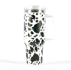 16 pics 40 oz. cow print tumbler