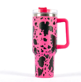 16 pics 40 oz. cow print tumbler