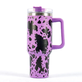 16 pics 40 oz. cow print tumbler