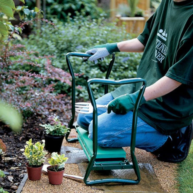 FOLDING STAINLESS STEEL GARDEN STOOL