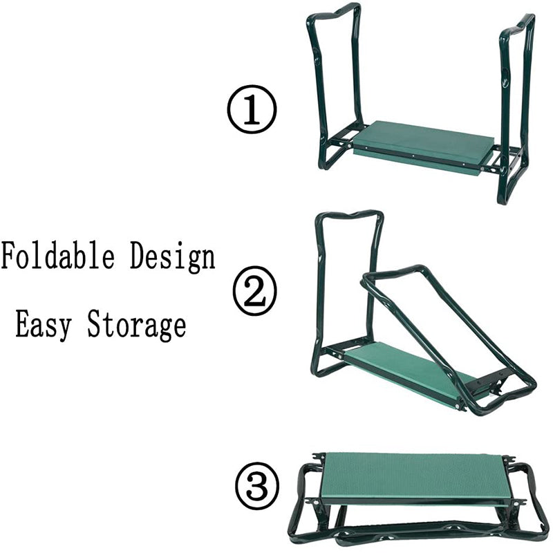 FOLDING STAINLESS STEEL GARDEN STOOL